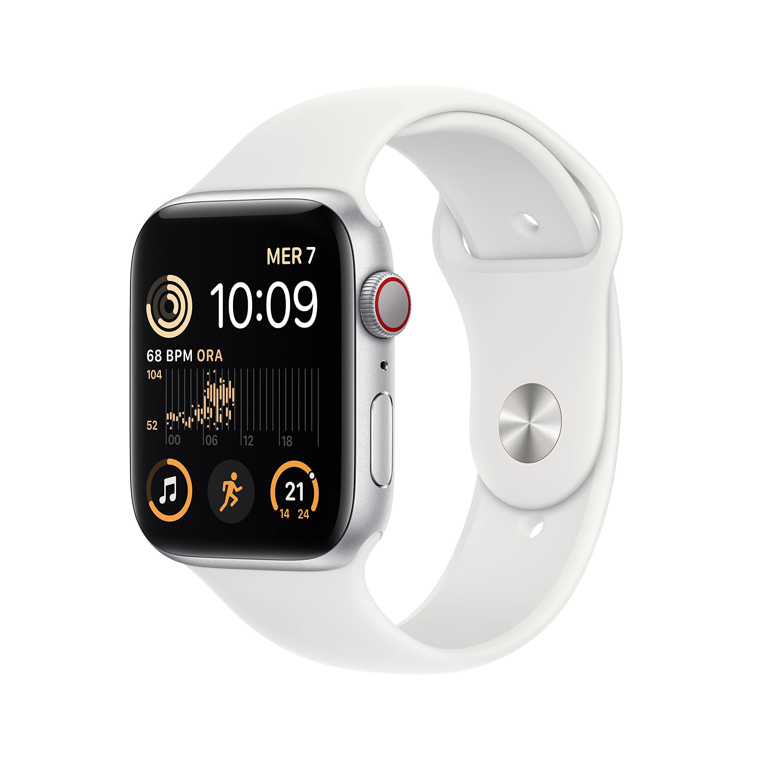 Apple Watch SE 2 Gen GPS+Cellular 44mm Orologio argento bianco
