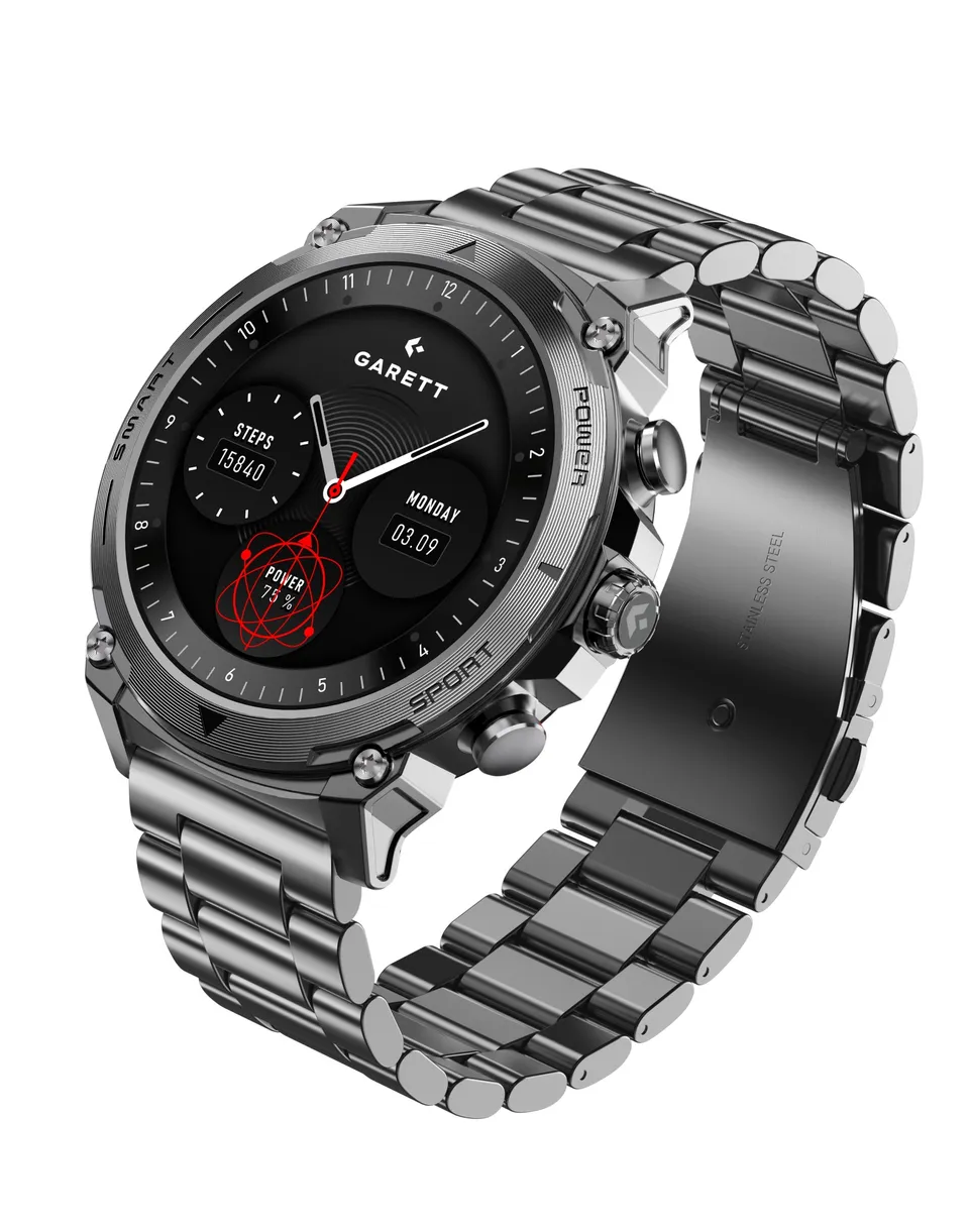 Garett Atom smartwatch AMOLED argento acciaio