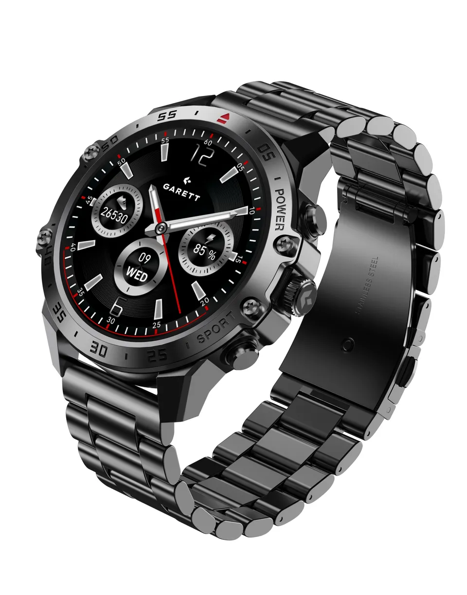 Garett V14 smartwatch nero acciaio AMOLED 8 giorni