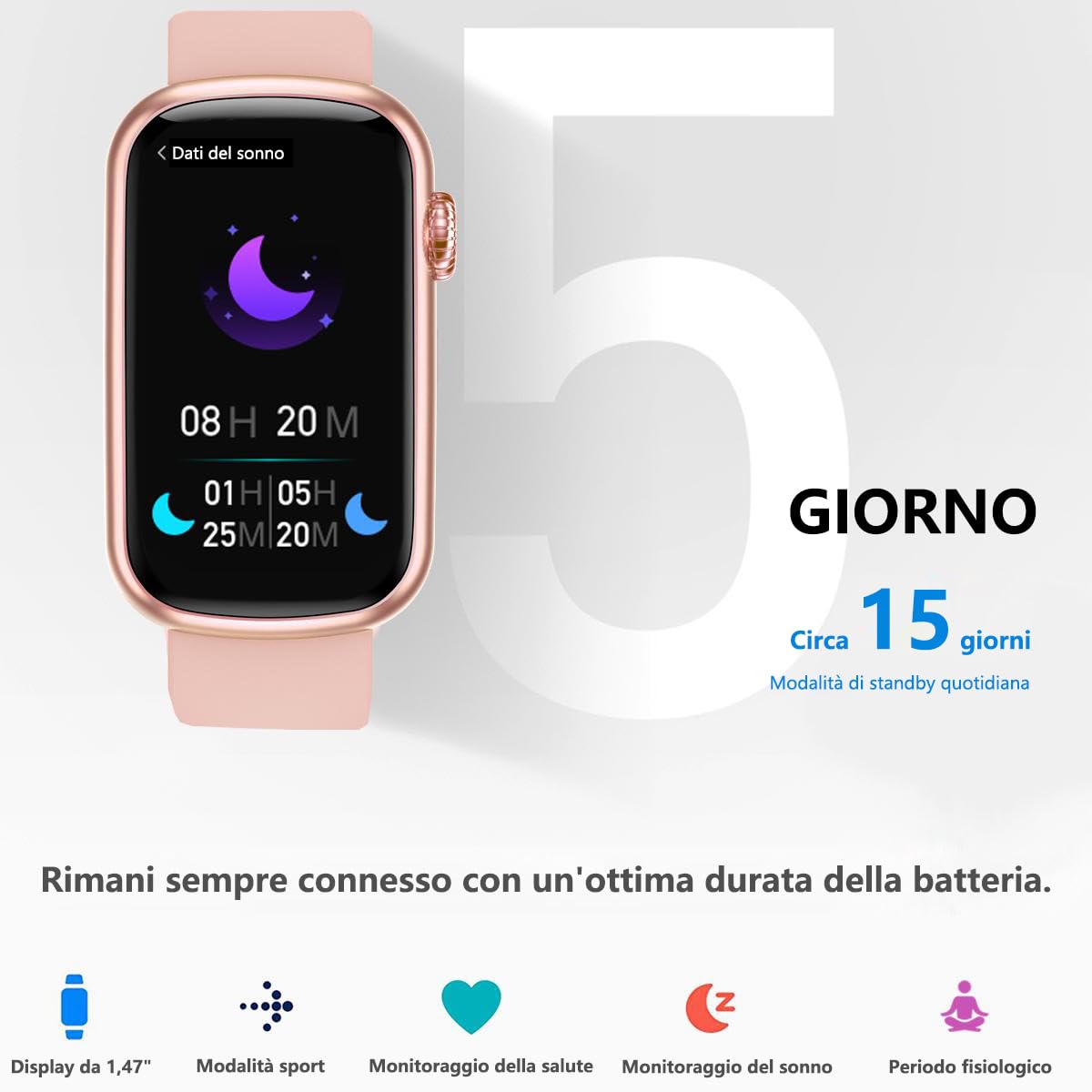 Fitvii Slim fitness tracker smartwatch pressione IP68