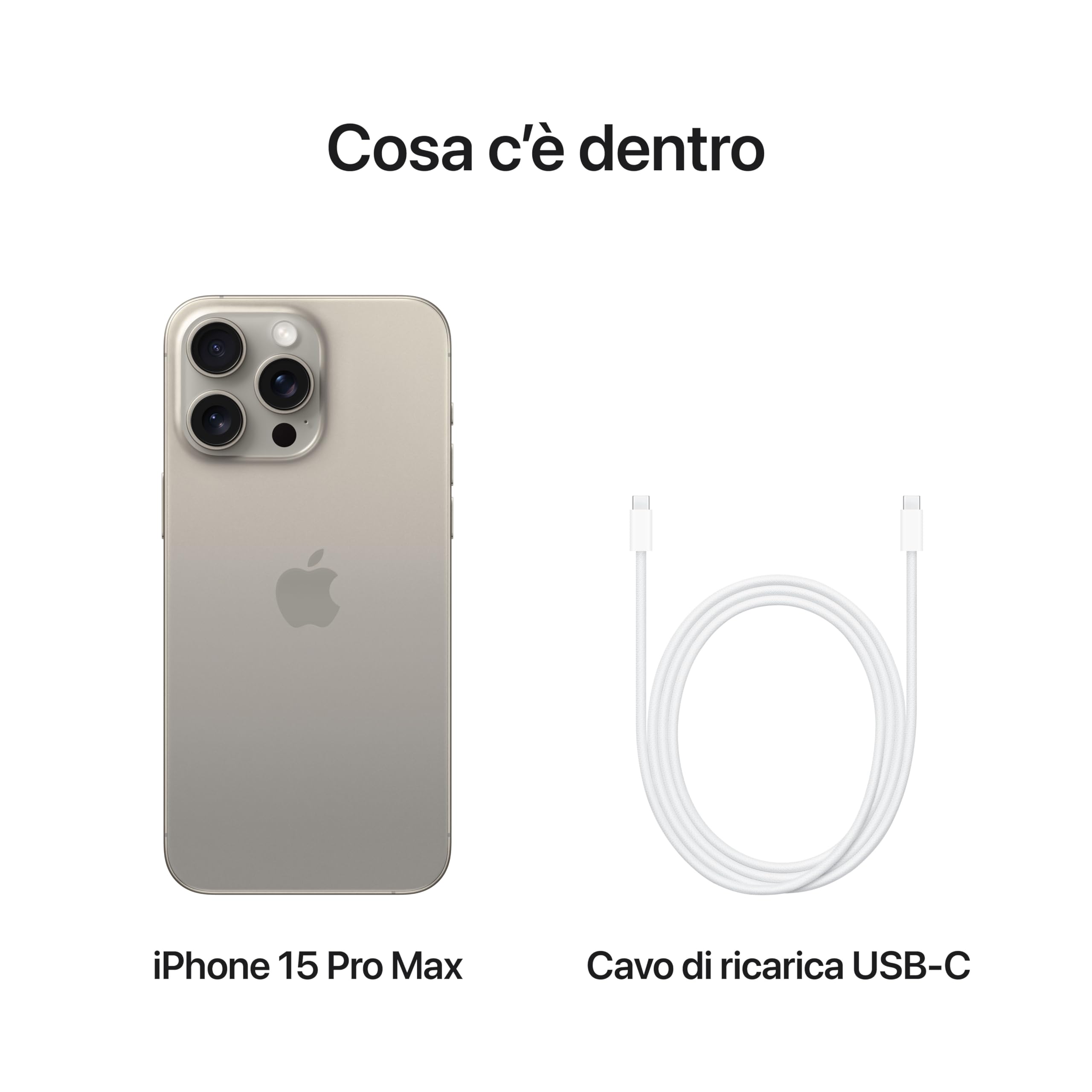 Apple iPhone 15 Pro Max smartphone 256GB titanio naturale 48MP