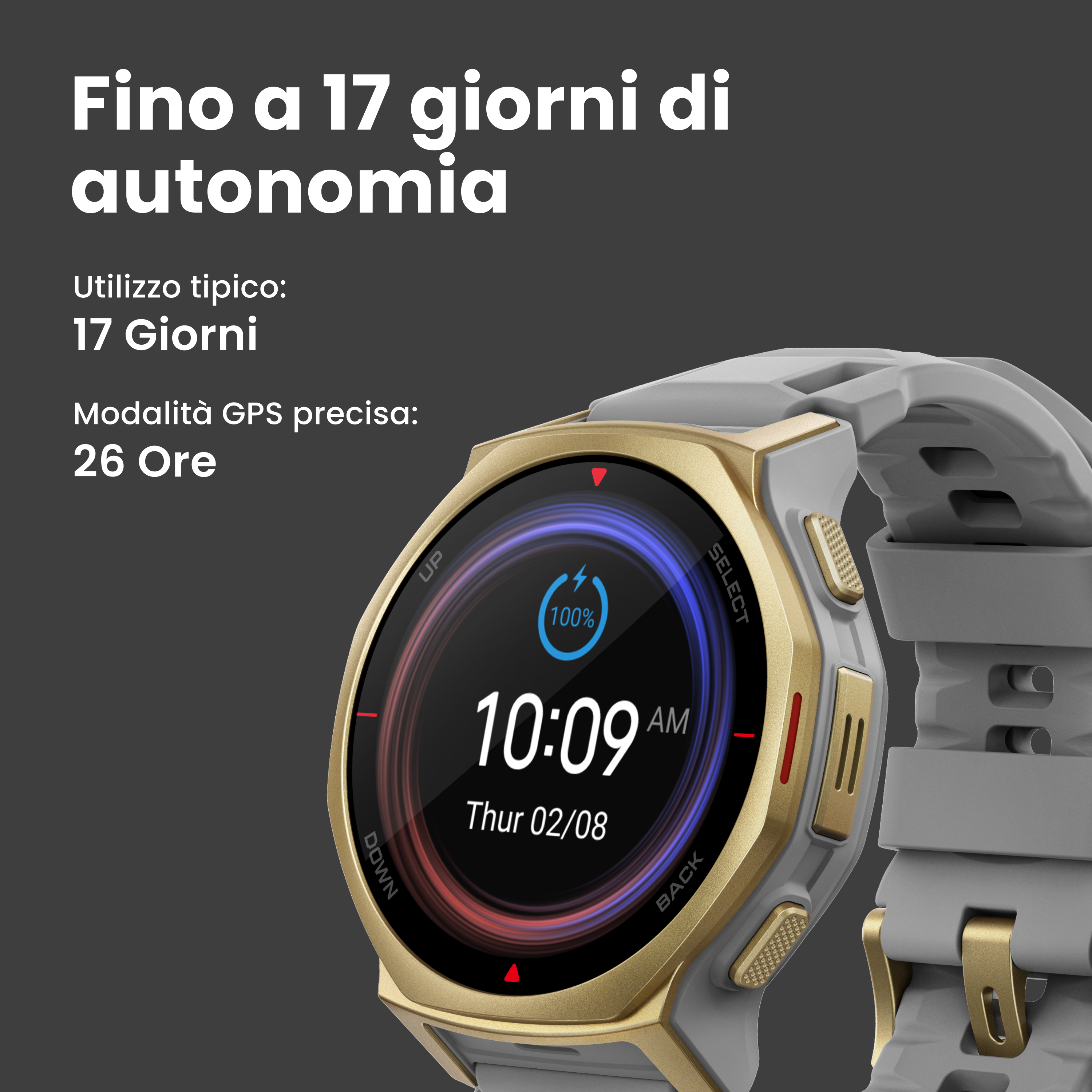 Amazfit T-Rex 3 Pro smartwatch nero oro 44 mm