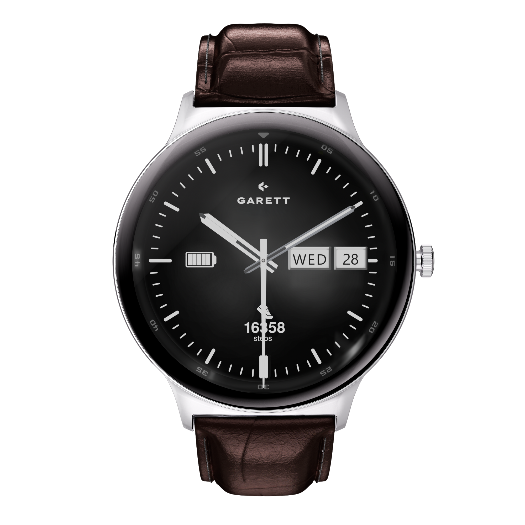 Garett Quantum smartwatch acciaio argento AMOLED