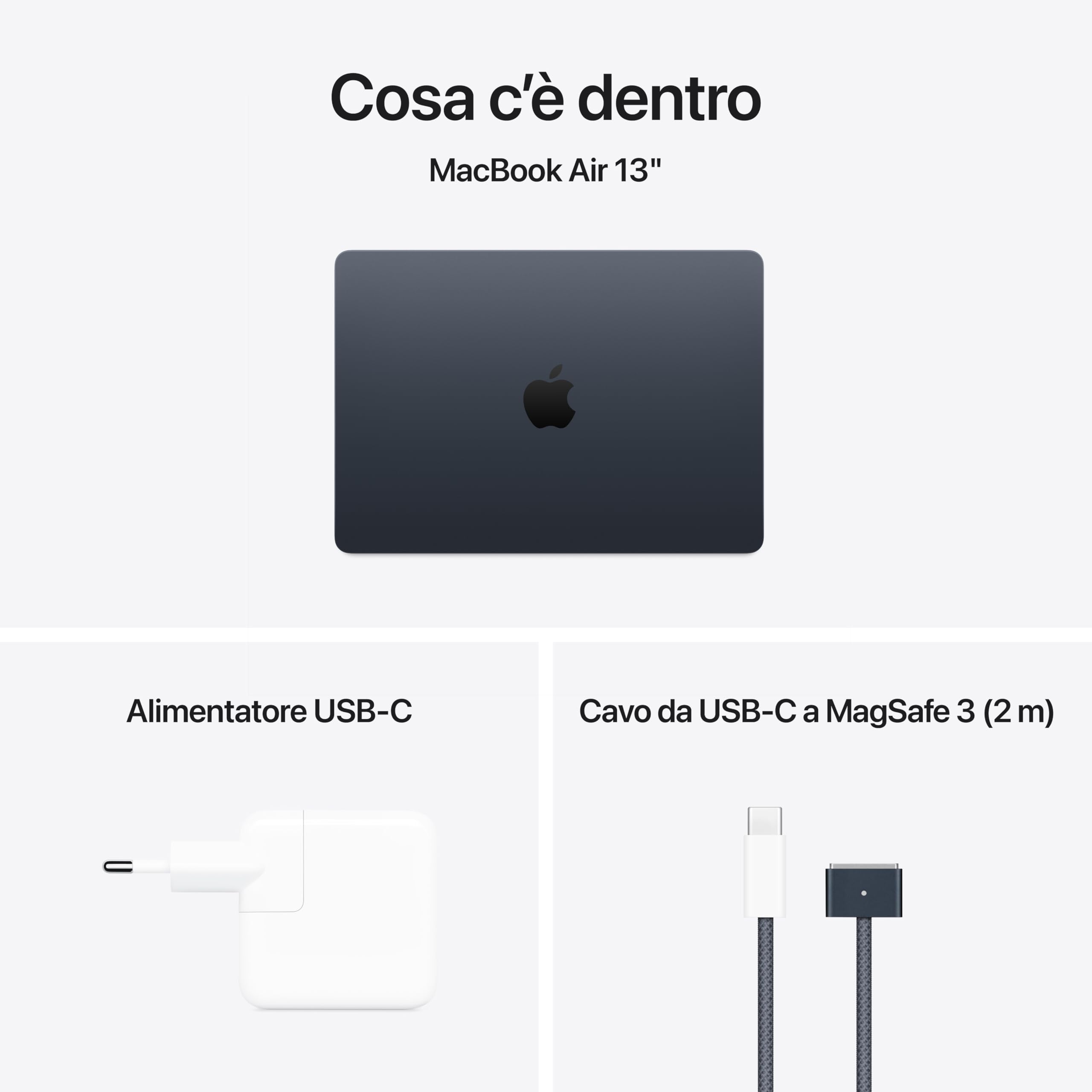 Apple MacBook Air M4 2025 portatile 13,6" 256GB Mezzanotte
