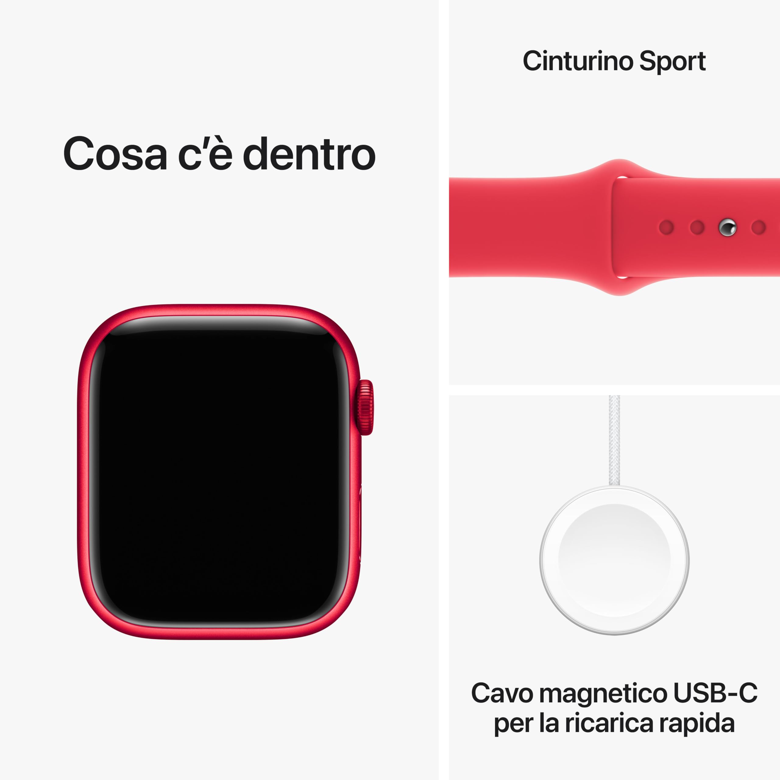Apple Watch Series 9 GPS 45mm smartwatch RED alluminio S/M