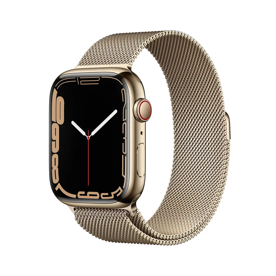 Apple Watch Series 7 smartwatch 45mm Cellular acciaio oro